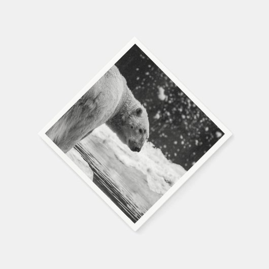 Eisbär im Schnee Serviette (Ecke)