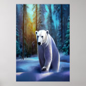 Eisbär im Schneewald | AI Art Poster (Vorne)
