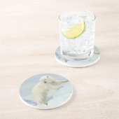 Eisbär im Sommer Getränkeuntersetzer (Seite)