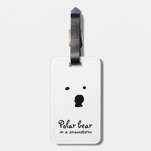 Eisbär im T - Shirt eines Schneesturms Gepäckanhänger (Rückseite vertikal)