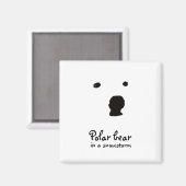 Eisbär im T - Shirt eines Schneesturms Magnet (Vorderseite/Rückseite)