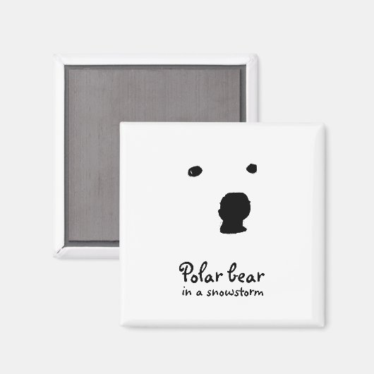 Eisbär im T - Shirt eines Schneesturms Magnet (Vorderseite/Rückseite)