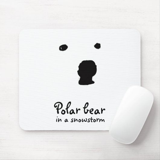 Eisbär im T - Shirt eines Schneesturms Mousepad (Mit Mouse)