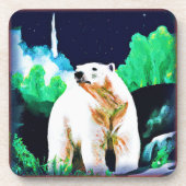 Eisbär im Wilden. Jetzt kaufen Getränkeuntersetzer (Vorderseite)