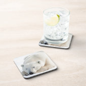 Eisbär im Winter Getränkeuntersetzer (Rechte Seite)