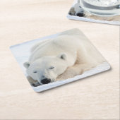 Eisbär im Winter Rechteckiger Pappuntersetzer (angewinkelt)