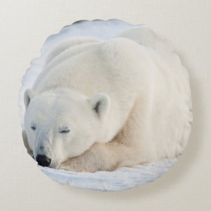 Eisbär im Winter Rundes Kissen