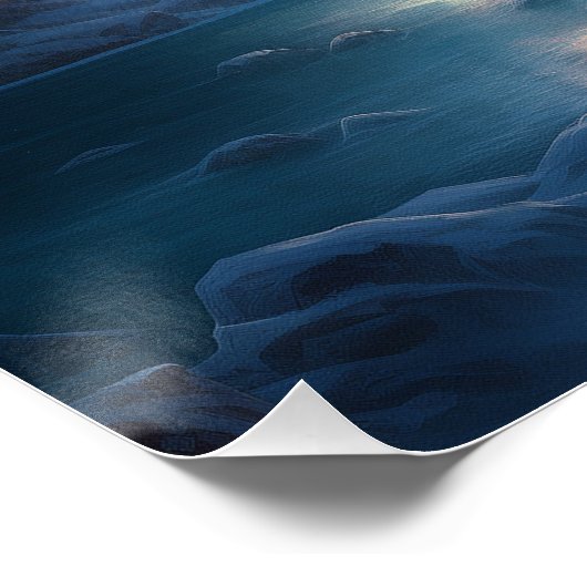 Eisbär im Winterwaldmalerei Poster (Ecke)