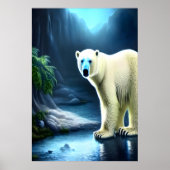 Eisbär in der Oase | AI Art Poster (Vorne)
