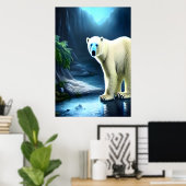 Eisbär in der Oase | AI Art Poster (Heimbüro)