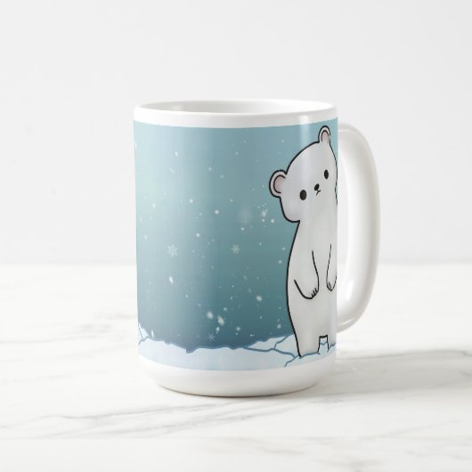 Eisbär in der Schneezeit Tasse (VorderseiteRechts)