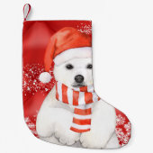 Eisbär in einer santa-Kappe - Schneeflocken mit We Kleiner Weihnachtsstrumpf (Vorderseite)