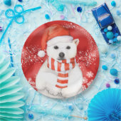 Eisbär in einer santa-Kappe - Schneeflocken mit We Pappteller (Party)