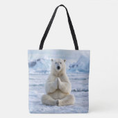 Eisbär in einer Yoga-Position Tasche (Vorderseite)