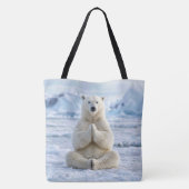 Eisbär in einer Yoga-Position Tasche (Rückseite)