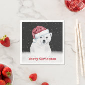 Eisbär in Schneeflocken Serviette (Beispiel)