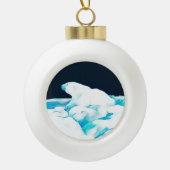 Eisbär Keramik Kugel-Ornament (Vorderseite)