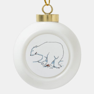 Eisbär-Keramik-Kugelschmuck Keramik Kugel-Ornament
