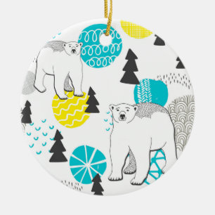Eisbär Keramik Ornament