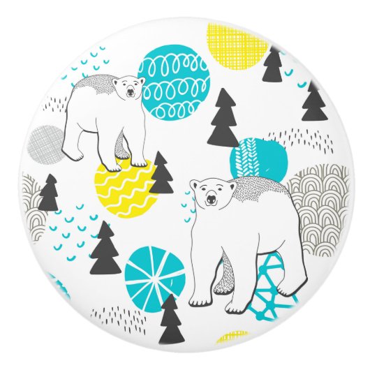 Eisbär Keramikknauf (Vorderseite)