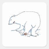 Eisbär kleine quadratische Aufkleber Bogen (Vorderseite)