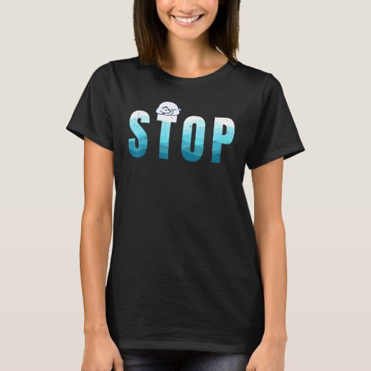 Eisbär Klimawandel Stoppt Verschmutzung Null T-Shirt (Vorderseite)