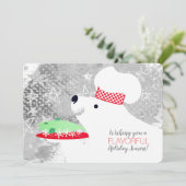 Eisbär Koch Catering Restaurant Weihnachtskarte Feiertagskarte (Stehend Vorderseite)