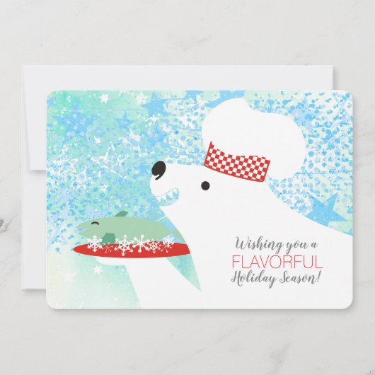 Eisbär Koch Catering Restaurant Weihnachtskarte Feiertagskarte (Vorderseite)
