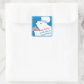 Eisbär Koch für Schneeflocken Weihnachten Quadratischer Aufkleber (Tasche)