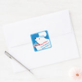 Eisbär Koch für Schneeflocken Weihnachten Quadratischer Aufkleber (Umschlag)