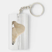 Eisbär kratzt sich auf gefrorener Tundra Schlüsselanhänger (Rückseite)