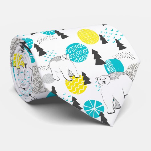 Eisbär Krawatte (Gerollt)