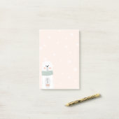 Eisbär - Lass es schneien - Niedliche Weihnachten Post-it Klebezettel (Auf Schreibtisch)