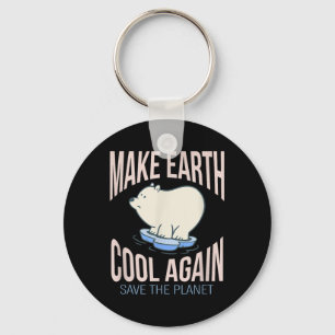 Eisbär Make Earth Cool Again Klimawandel Umwelt Schlüsselanhänger