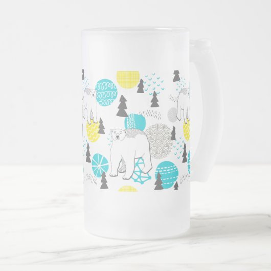Eisbär Mattglas Bierglas (VorderseiteRechts)