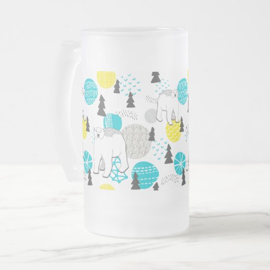 Eisbär Mattglas Bierglas (Vorderseite Links)