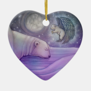 Eisbär mit Angel Holiday Ornament