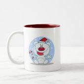 Eisbär mit Candy Cane Holiday Tshirts Zweifarbige Tasse (Links)