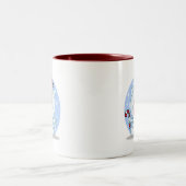 Eisbär mit Candy Cane Holiday Tshirts Zweifarbige Tasse (Mittel)