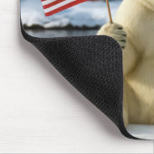 Eisbär mit grönländischen und amerikanischen Flagg Mousepad (Ecke)