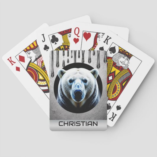 Eisbär mit individuellem Namen 🐻❄️ Spielkarten (Rückseite)