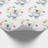 Eisbär mit Juggling Weißes Glossar Geschenkpapier (Ecke)