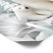Eisbär mit kalter Arktis Weißer Winter Fotodruck (Ecke)