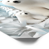 Eisbär mit kalter Arktis Weißer Winter Poster (Ecke)