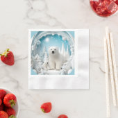 Eisbär mit kalter Arktis Weißer Winter Serviette (Beispiel)