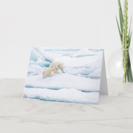 Eisbär mit Keule Feiertagskarte (Vorderseite)