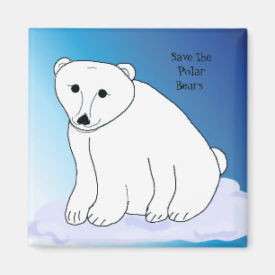 Eisbär mit Nachricht Magnet