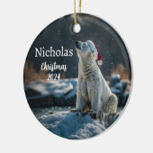 Eisbär mit Personalisiertem Ornament der Santa Cap (Links)
