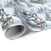 Eisbär mit Pinguin Geschenkpapier (Rolleneckpunkt)