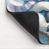 Eisbär mit Pinguin Mousepad (Ecke)